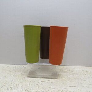 VTG 16oz Tupperware Tumblers Orange #1348 14/Green #1348 24/Brown #1348 7.
